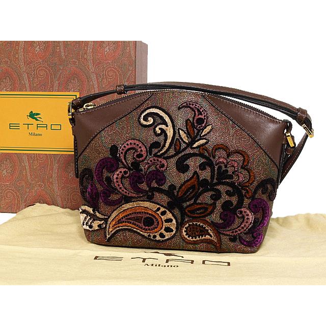 美！◇エトロ カーフレザー2wayショルダーバッグ