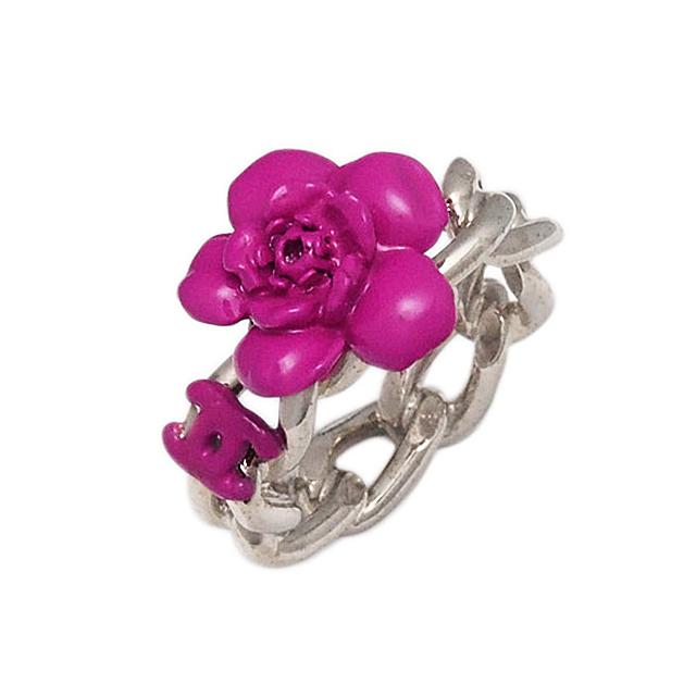 富士屋◇シャネル CHANEL カメリア ココマーク チェーン リング 04P