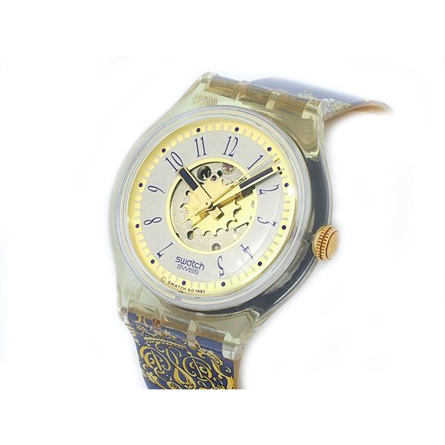富士屋 ◆ スウォッチ Swatch プラスチック 懐中時計柄バンド シースルーバック 自動巻 オートマチック AT 腕時計