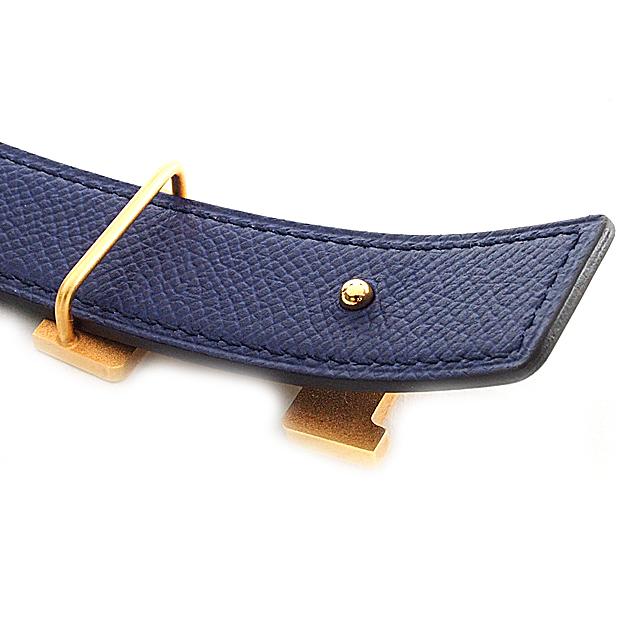 富士屋 ◇ エルメス Hバックルベルト ボックスカーフ×トゴ 黒  