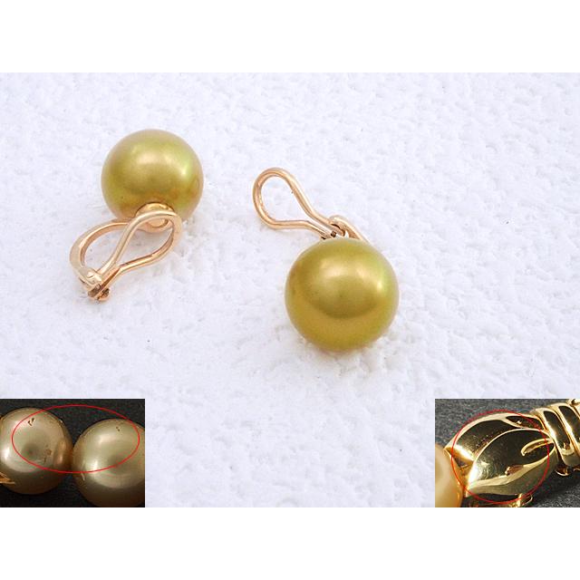 富士屋 ◆ ミキモト MIKIMOTO ゴールデンパール ネックレス/9〜11.5mm イヤリング/12.5mm セット K18YG 希少｜fujiya78｜04