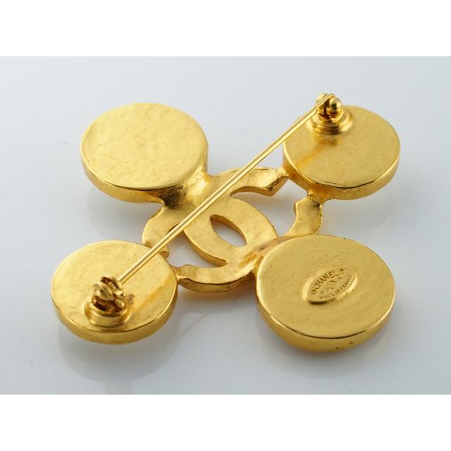 富士屋 ◇ シャネル CHANEL ココマーク ブローチ シェル 95A ゴールド