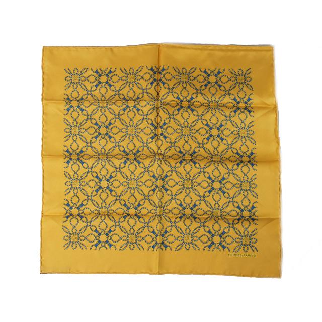 富士屋 ◇ エルメス HERMES カレ45 プチ・カレ シルク ベルト/縄柄  