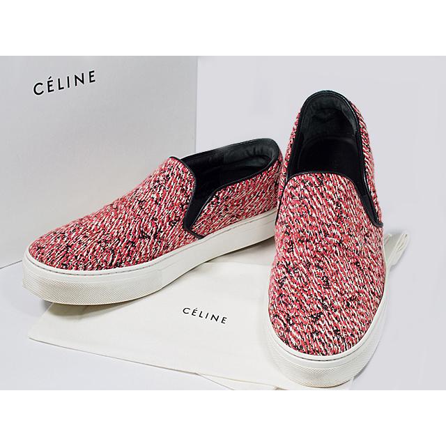 CELINE 富士屋 ◇ セリーヌ ツイード スリッポン サイズ38.5