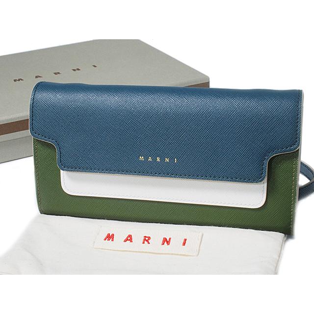 MARNI ショルダーウォレット 良品✨MARNI マルニ バイカラー レザー