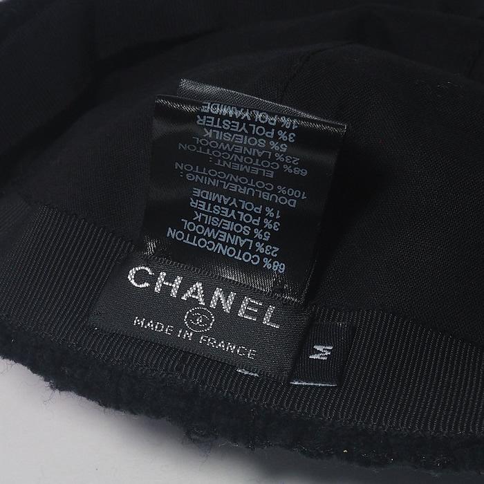 CHANEL ツイードキャップ Mサイズ 富士屋 ◇ シャネル CHANEL ツイード キャップ ブラック Mサイズ