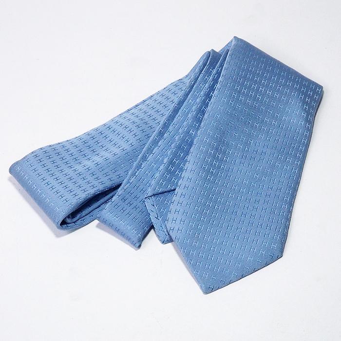 富士屋◇ エルメス HERMES シルク ネクタイ ブルーグレー H柄 : 富士屋