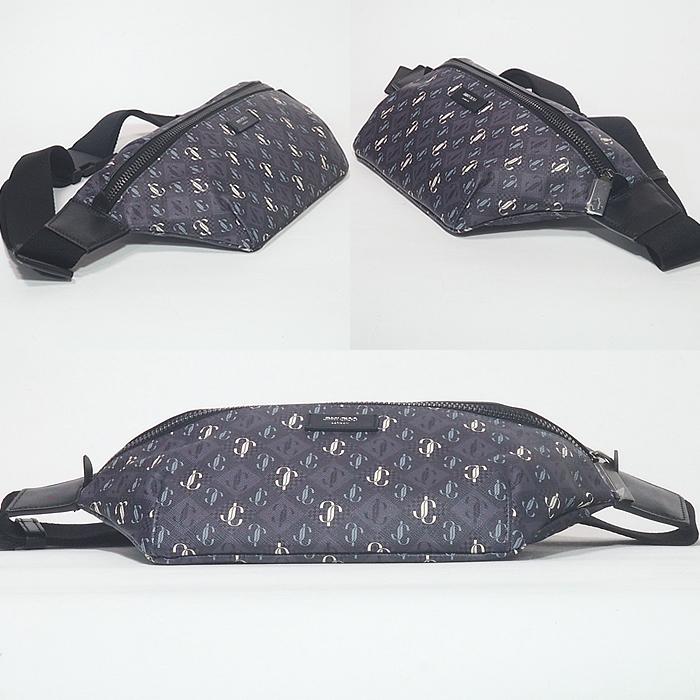 富士屋◇ ジミーチュウ JIMMY CHOO ロゴ 総柄 ウエストポーチ 未使用