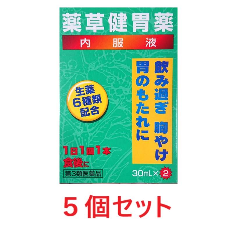 薬草健胃薬内服液（30ml×2本）5個セット 飲みすぎ 胸やけ 胃もたれ