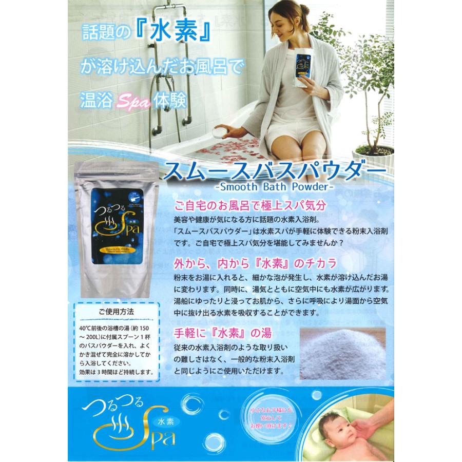 スムースバスパウダー（お徳用 1kg） 水素風呂 水素 入浴剤 自宅スパ