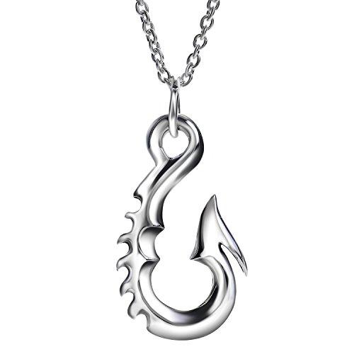 激安 即納 Reotti 釣り針ネックレス ペンダント メンズ シルバー925 フィッシュフック 925 チェーン付 Silver Necklace 新品 Carpro Lt