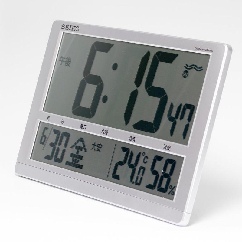 セイコー クロック 掛け時計 置き時計 兼用 電波 デジタル カレンダー 六曜 温度 湿度 表示 大型 銀色 メタリック SQ433S SE セイコー クロック 掛け時計 置き時計 兼用 電波 デジタル カレンダー 六曜 温度 湿度 表示 大型 銀色 メタリック SQ433S SE