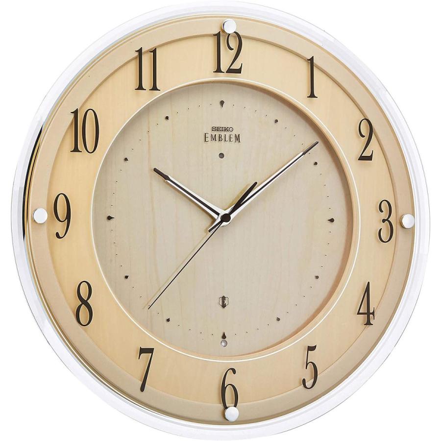 セイコークロック 掛時計 薄茶木地 直径360x48mm 電波 アナログ SEIKO EMBLEM HS558B セイコークロック 掛時計 薄茶木地 直径360x48mm 電波 アナログ SEIKO EMBLEM HS558B
