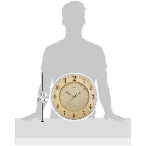 セイコークロック 掛時計 薄茶木地 直径360x48mm 電波 アナログ SEIKO EMBLEM HS558B セイコークロック 掛時計 薄茶木地 直径360x48mm 電波 アナログ SEIKO EMBLEM HS558B