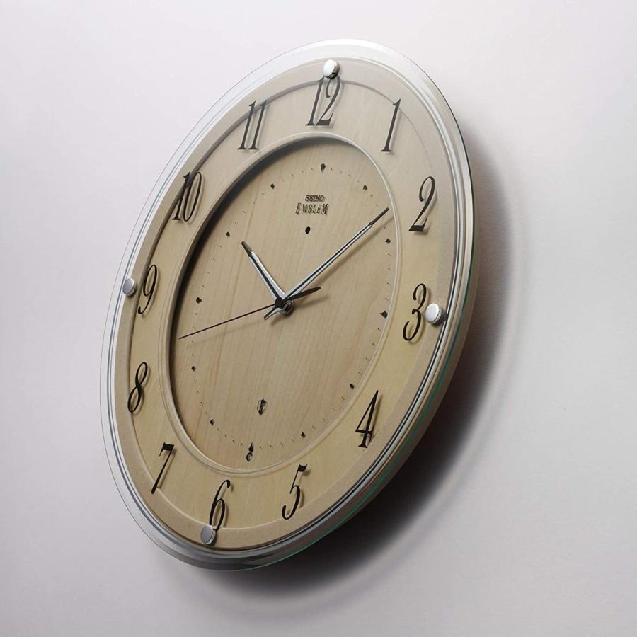 セイコークロック 掛時計 薄茶木地 直径360x48mm 電波 アナログ SEIKO EMBLEM HS558B セイコークロック 掛時計 薄茶木地 直径360x48mm 電波 アナログ SEIKO EMBLEM HS558B
