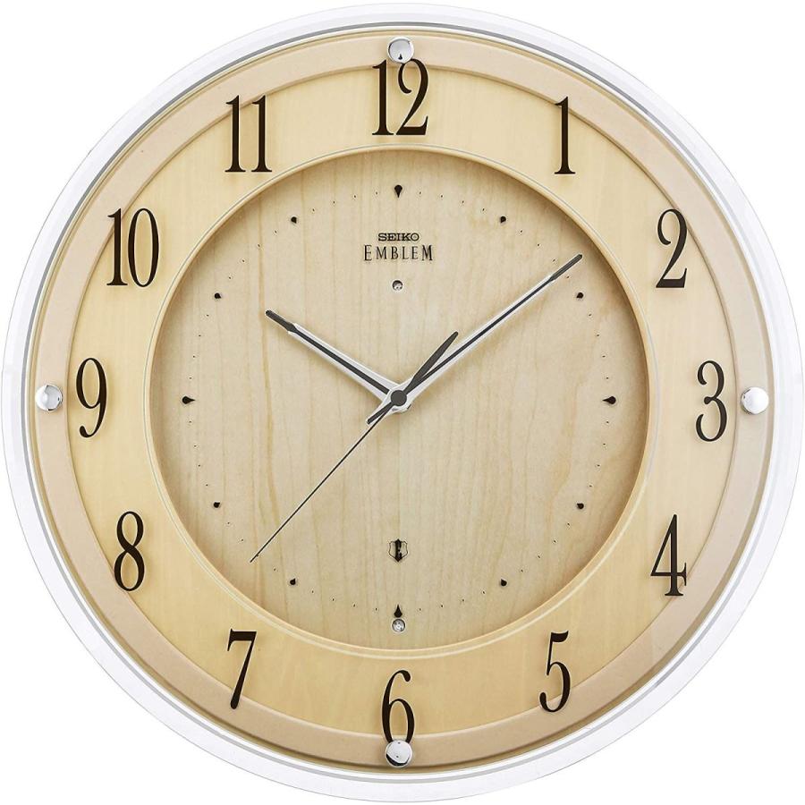 セイコークロック 掛時計 薄茶木地 直径360x48mm 電波 アナログ SEIKO EMBLEM HS558B セイコークロック 掛時計 薄茶木地 直径360x48mm 電波 アナログ SEIKO EMBLEM HS558B