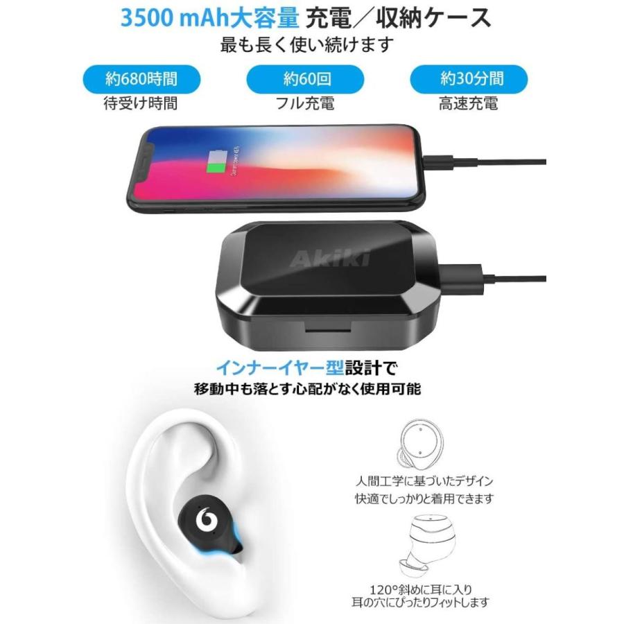 日本激安販壳サイト Bluetooth イヤホン 120時間連続駆動Bluetooth5.0 完全ワイヤレス イヤホン IPX7防水 ノイズキャンセリング対応