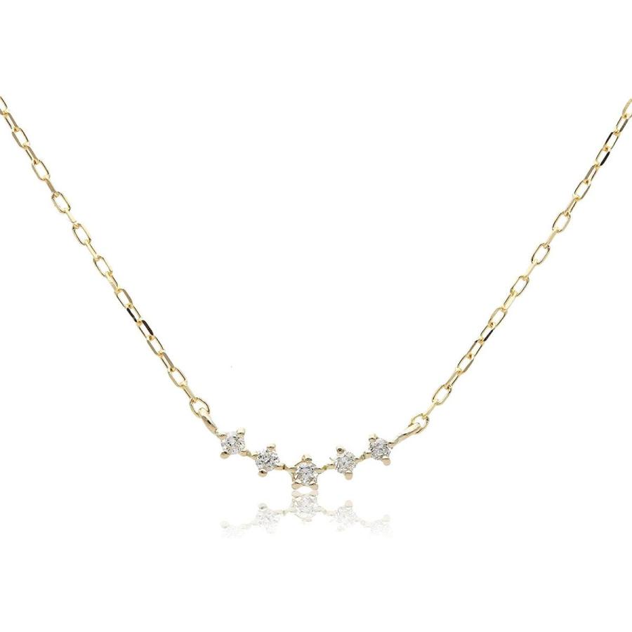 L&Co (エルアンドコー) ペーパーバッグ&ペーパーボックス付 K10 横並び ダイヤモンド ペンダント ネックレス 66-7605 L&Co エルアンドコー ペーパーバッグ&ペーパーボックス付 K10 横並び ダイヤモンド ペンダント ネックレス