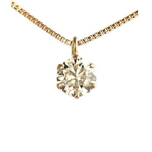 DIAMOND WORLD レディース ジュエリー K18PG ダイヤモンドペンダントネックレス 0.25ct Light Brownカラ