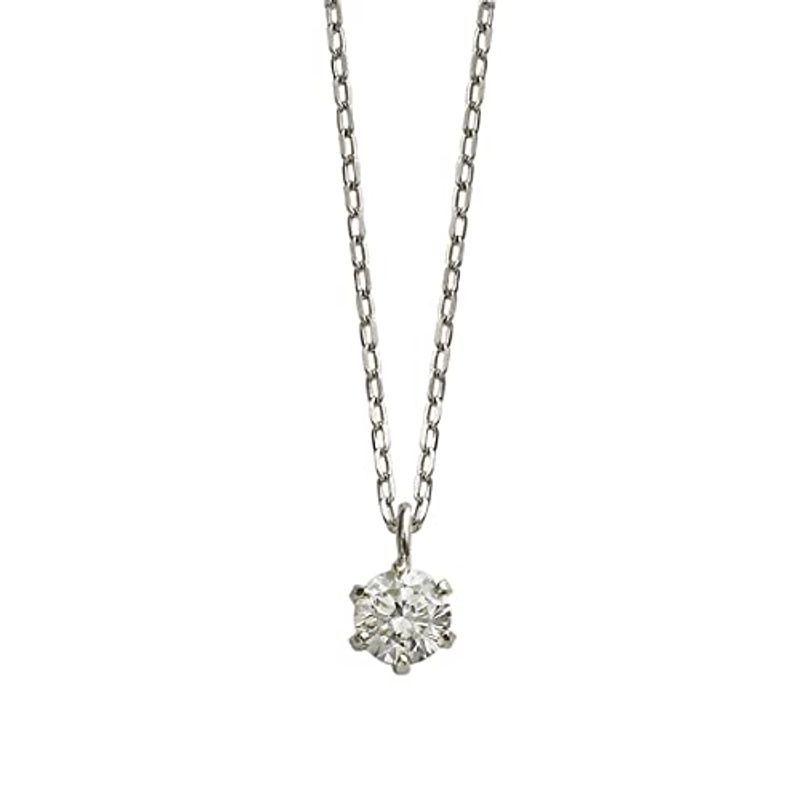 L&Co. (エルアンドコー) ペーパーボックス&バッグ付 K18 シンプル ダイヤモンド 0.1ct 1粒 ネックレス バチカンデザイン