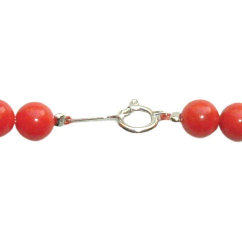 最新 赤珊瑚 ネックレス チョーカー 5.8mmから5.5mm玉 地中海産サンゴ 42cm プレシャスジュエリー 14金ホワイトゴールドの金具 無 【JS1782587576】(62753円)