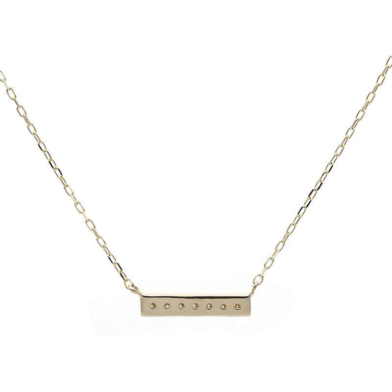 L&Co. (エルアンドコー) ペーパーバッグ&ペーパーボックス付 K10 バー モチーフ ダイヤモンド ペンダント ネックレス 66-76 L&Co エルアンドコー ペーパーバッグ&ペーパーボックス付 K10 バー モチーフ ダイヤモンド ペンダント ネックレス