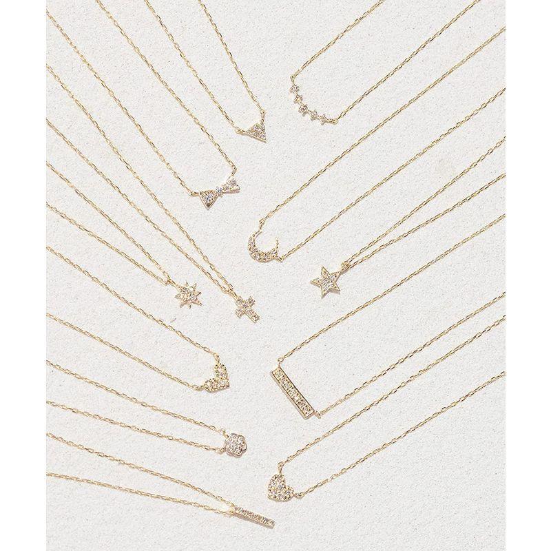 L&Co. (エルアンドコー) ペーパーバッグ&ペーパーボックス付 K10 バー モチーフ ダイヤモンド ペンダント ネックレス 66-76 L&Co エルアンドコー ペーパーバッグ&ペーパーボックス付 K10 バー モチーフ ダイヤモンド ペンダント ネックレス