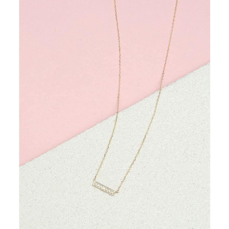 L&Co. (エルアンドコー) ペーパーバッグ&ペーパーボックス付 K10 バー モチーフ ダイヤモンド ペンダント ネックレス 66-76 L&Co エルアンドコー ペーパーバッグ&ペーパーボックス付 K10 バー モチーフ ダイヤモンド ペンダント ネックレス
