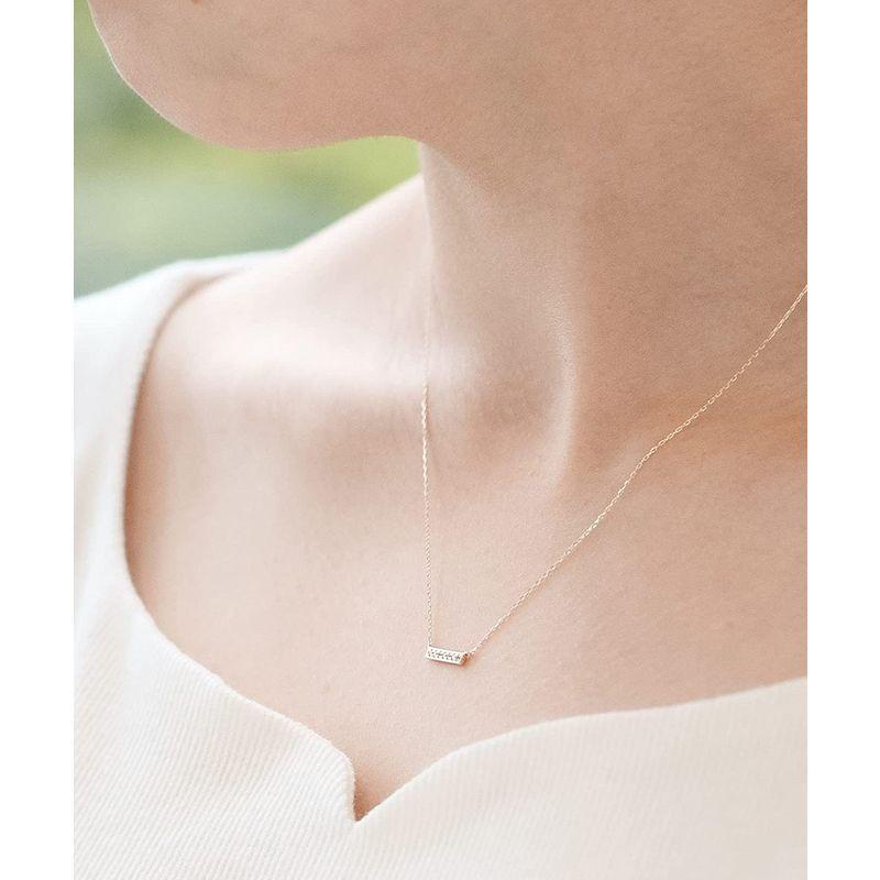 L&Co. (エルアンドコー) ペーパーバッグ&ペーパーボックス付 K10 バー モチーフ ダイヤモンド ペンダント ネックレス 66-76 L&Co エルアンドコー ペーパーバッグ&ペーパーボックス付 K10 バー モチーフ ダイヤモンド ペンダント ネックレス