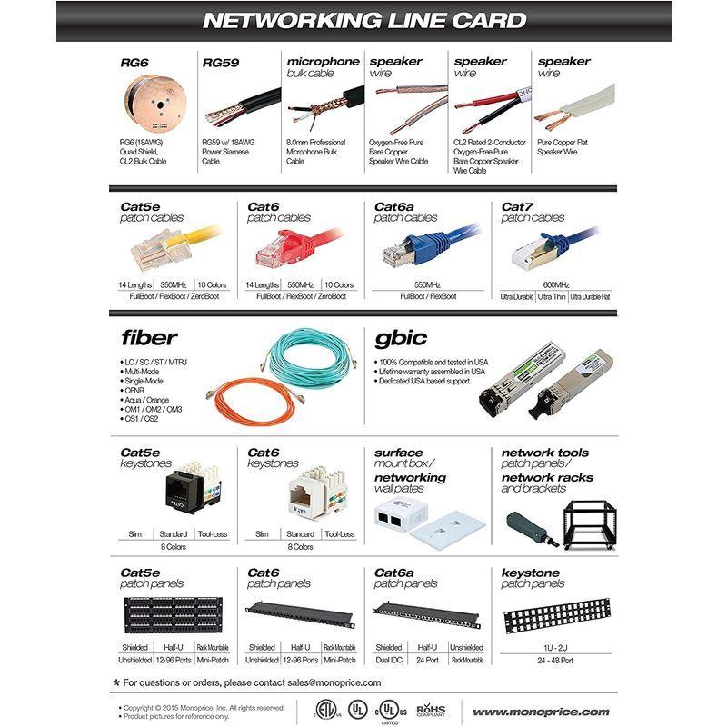 Monoprice Monoprice Cat6 Bulk Cable Stranded, 550MHz, UTP