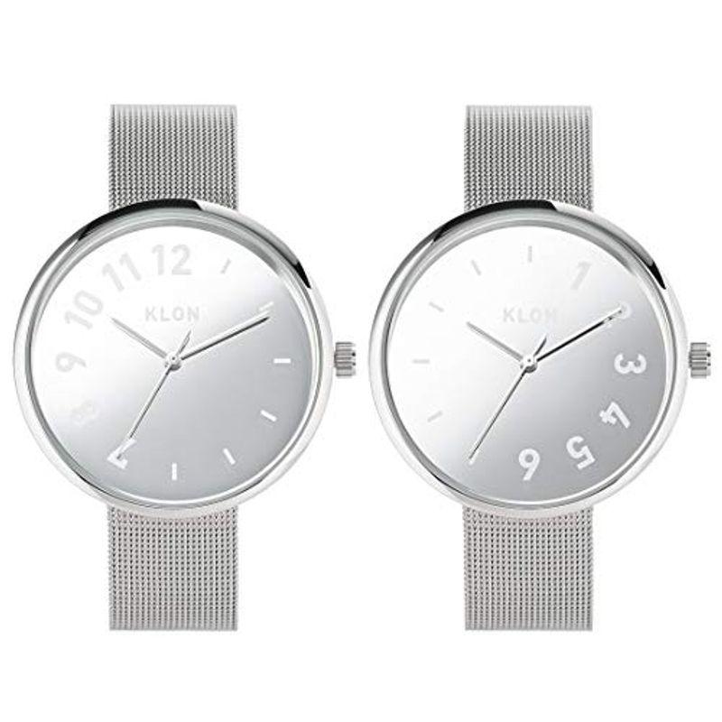 klon ペアウォッチ カップル 腕時計 ペア シンプル シルバー カップル レディース メンズ ミラーフェイス KLON CONNECTI