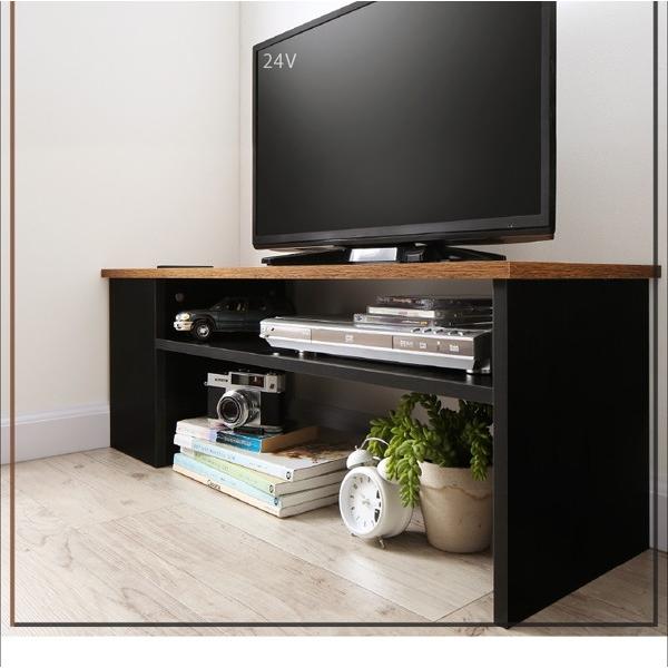 2口コンセント付き コーナーケーブル収納 テレビボード plugg TV