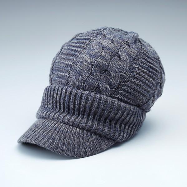 kazuyuki kumagai★レオパード柄ニットキャスケット★アタッチメント 耳までぽかぽかニットキャスケット グレー ニット帽 帽子 冬 あたたか