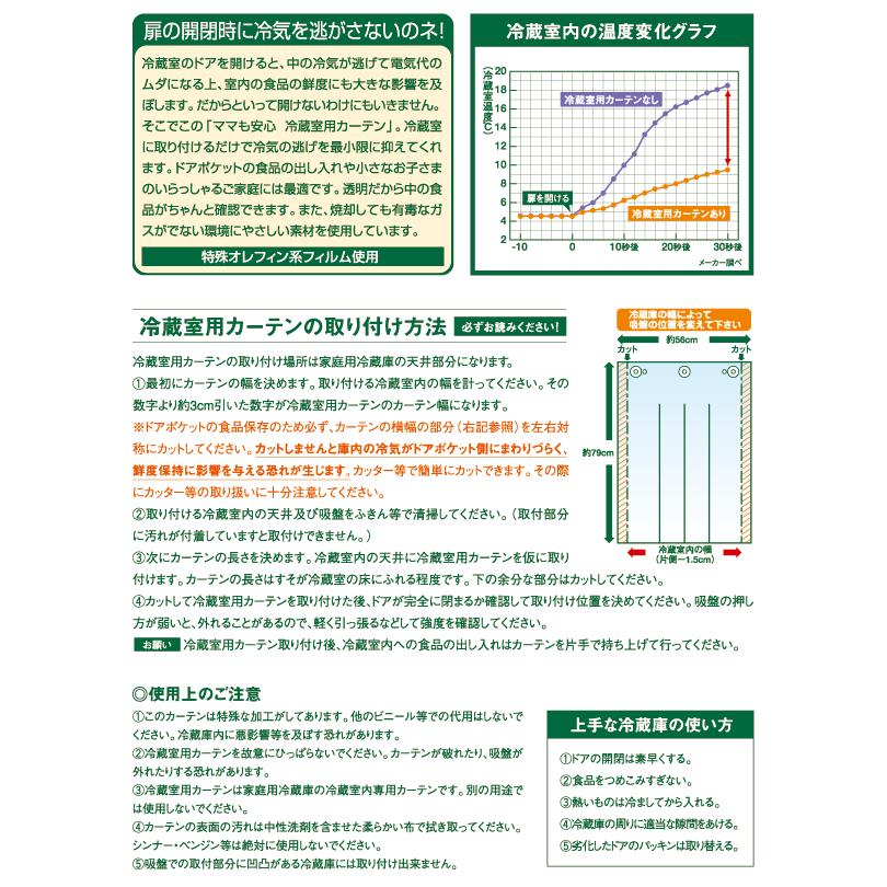 【箱つぶれ特価、1点限定】ママも安心冷蔵室用カーテン　フルーツ柄/ネコポス便可(送料240円)1配送につき1点まで/冷気 逃がさない 節約 節電 透明｜fuku-kitaru｜04