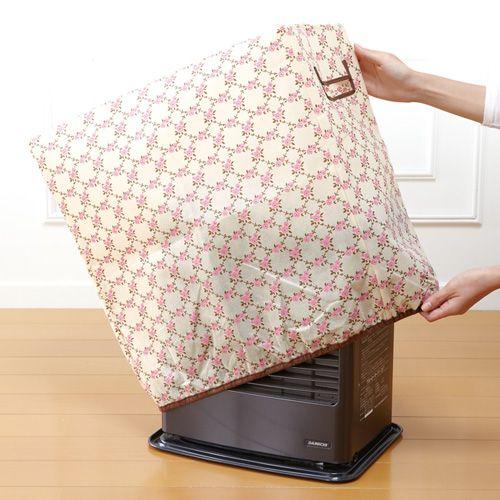 ストーブファンヒーターカバー チェック花柄 収納 ケース しまう 暖房器具 ほこりよけ 押入れ【ネコポス便での発送専用】送料無料 fuku