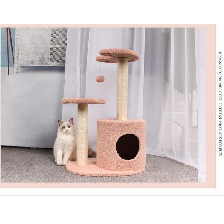 キャットタワー 猫タワー おしゃれ 据え置き キャット猫タワー 中小型猫 紐付ベージュ 猫用品 爪とぎ 麻 多頭飼い 子猫 頑丈 スタジアム ふわふわ 組立簡単 商品情報