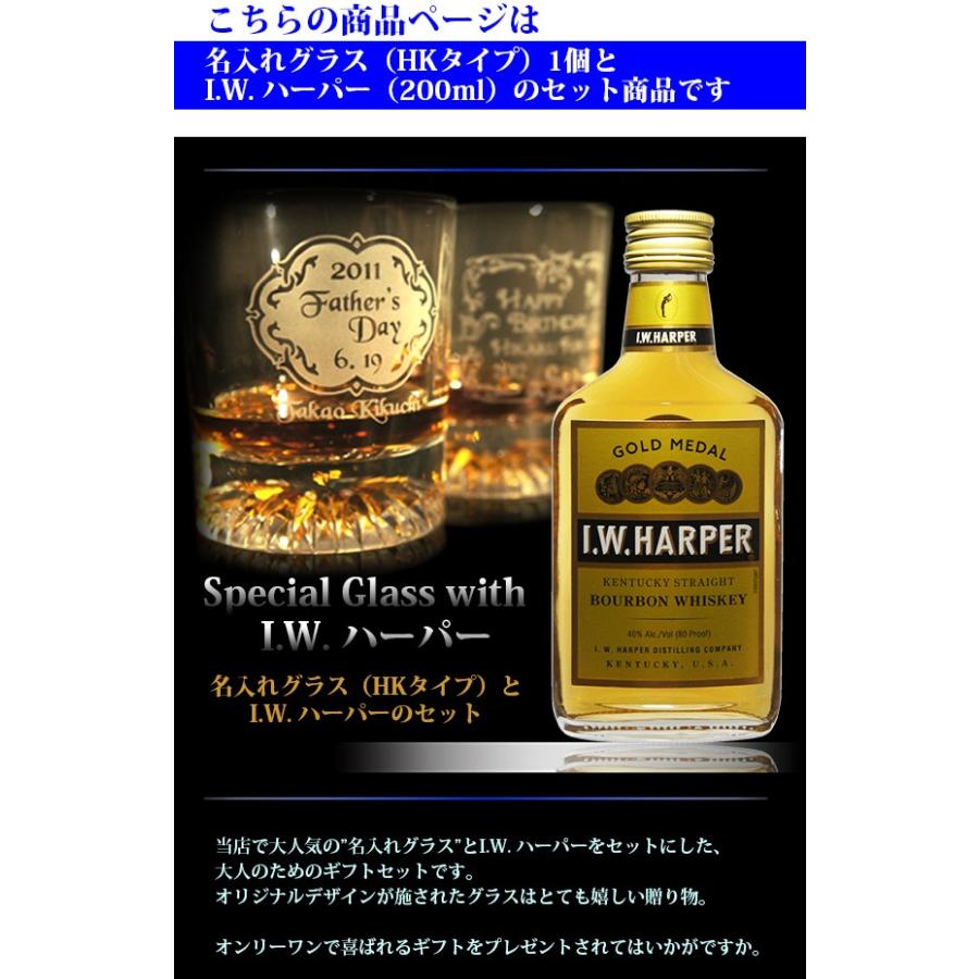 I.W.HARPER 名前入り ギフト 名入れ グラス ＆ ウイスキー I.W.