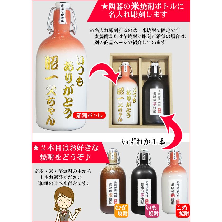 名入れ 焼酎 米焼酎 飲み比べ 2本セット 芋焼酎 麦焼酎 選べる焼酎