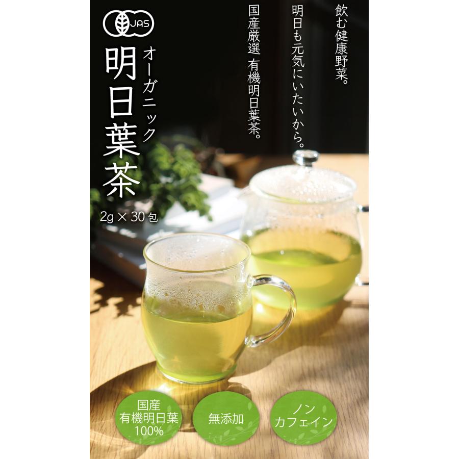 飲む健康野菜。明日も健康でいたいから。国産無農薬の厳選有機明日葉茶。オーガニック明日葉茶ティーバッグ2g30包 | ふくちゃ | 01