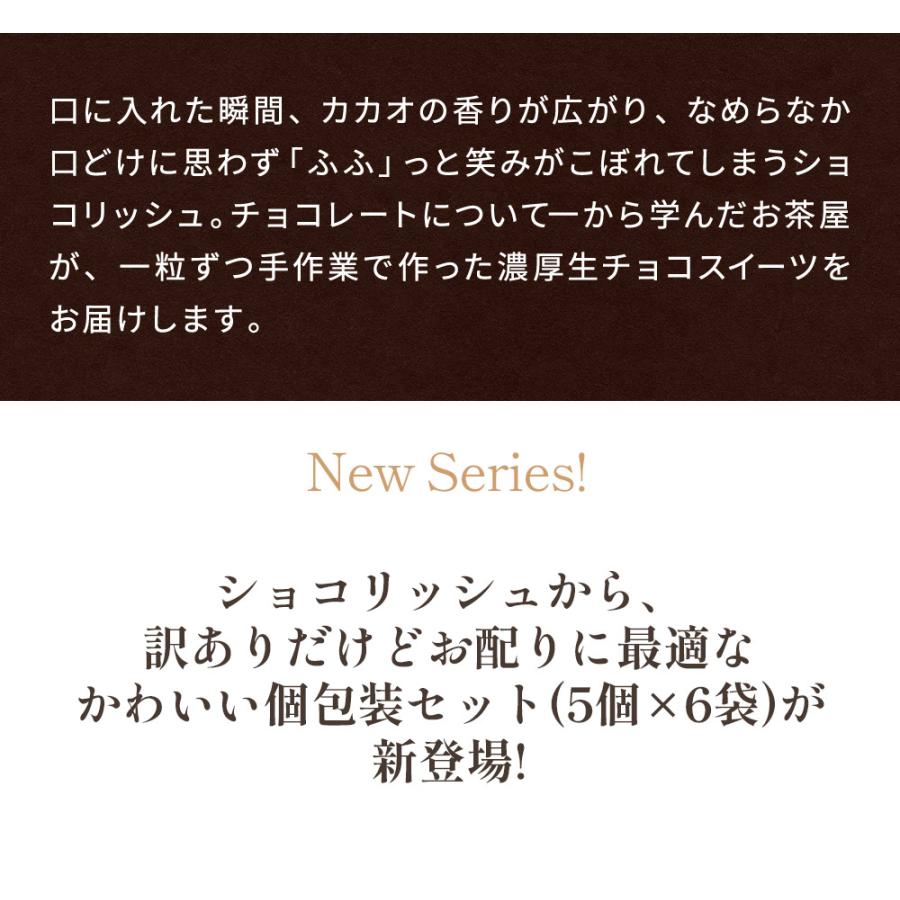 チョコ おしゃれ スイーツ ギフト プレゼント  訳あり ショコリッシュ 5個×6袋 | ふくちゃ | 05