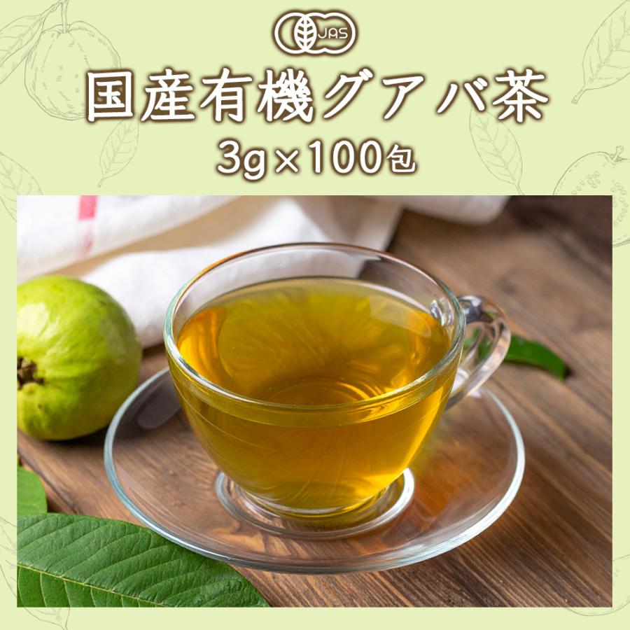 国産有機グアバ茶 グァバ茶 ノンカフェイン 国産 茶 健康茶 送料無料 ティーバッグ 100包 ふくちゃ 福茶 | ふくちゃ | 01