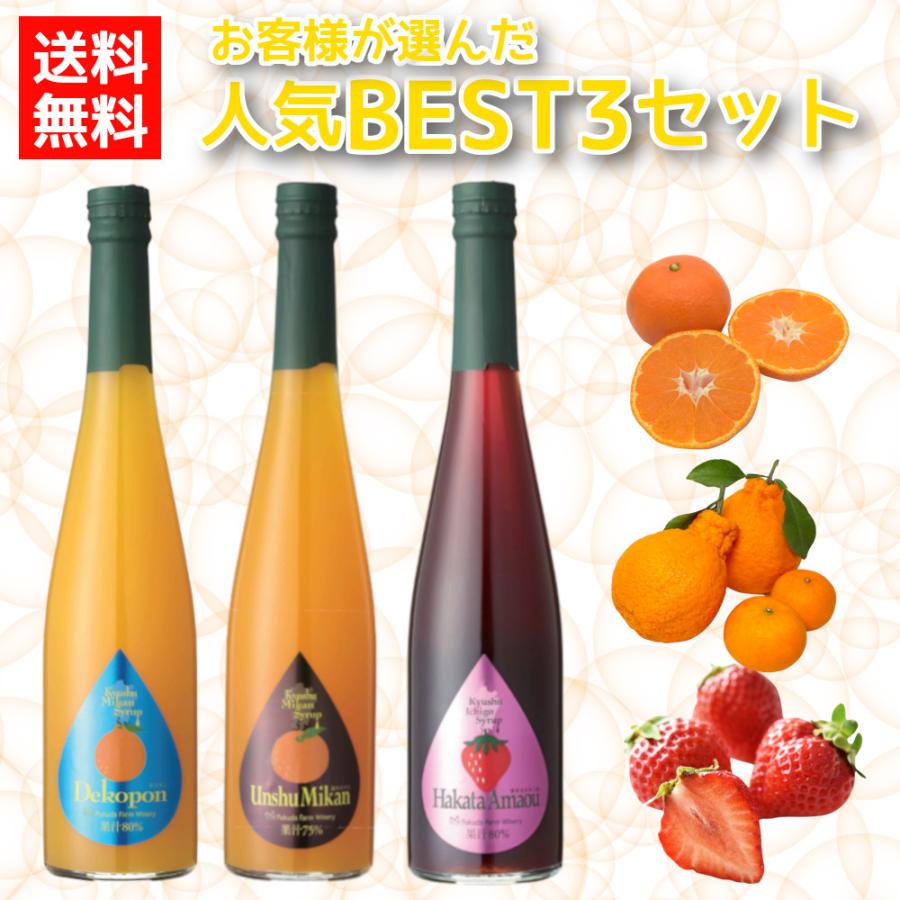 シロップ 割り材 3本セット 希釈タイプ 500ml 送料無料 デコポン 温州