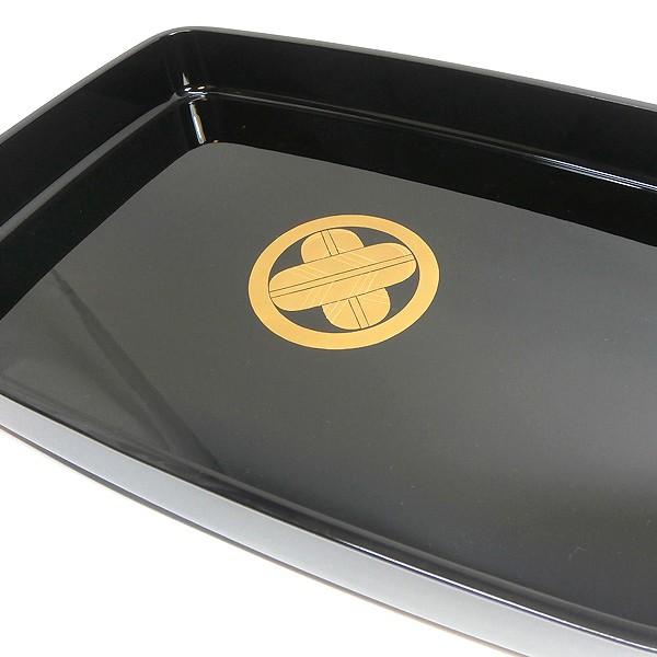 広蓋尺五 丸に違い鷹の羽 磨紋 越前 木製高級漆器 fg19-3 日本製 送料無料の画像