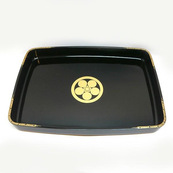 広蓋尺五 丸に足付き梅鉢 縁金 越前塗 木製 fg19-4 日本製 送料無料