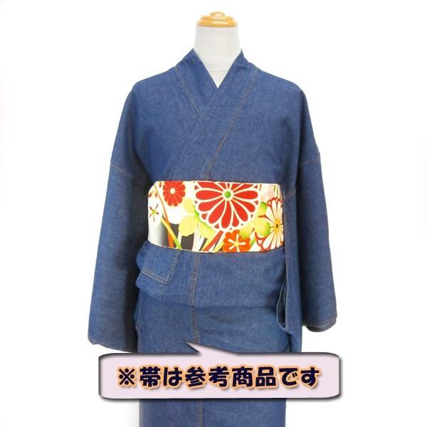 女物デニム着物 紺 綿100％ kjk18-10 【M/L/LLサイズ】ブルーデニム