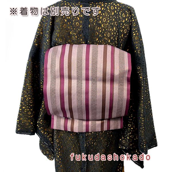 お太鼓 ワンタッチ帯 作り帯 kjow24-5 エンジ ストライプ 縞模様 お太鼓 ワンタッチ帯 作り帯 kjow24-5 エンジ ストライプ 縞模様