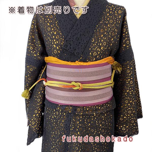 お太鼓 ワンタッチ帯 作り帯 kjow24-5 エンジ ストライプ 縞模様 お太鼓 ワンタッチ帯 作り帯 kjow24-5 エンジ ストライプ 縞模様
