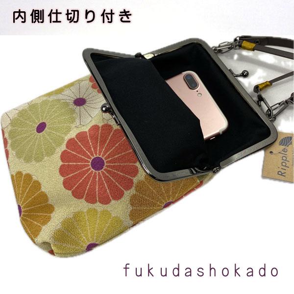 がま口2wayショルダーバッグ ob24-4 和柄 桜 菊友禅 ポリエステル