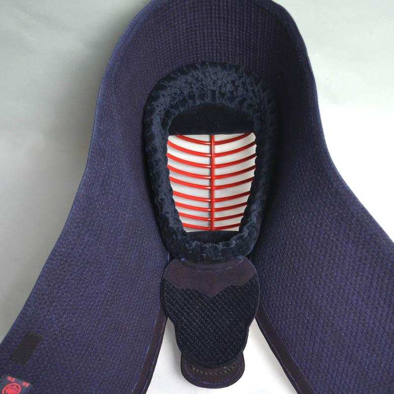 霞流剣道防具 面 ひこばえ 織刺仕立（IBB面金・十字刺し・大人用