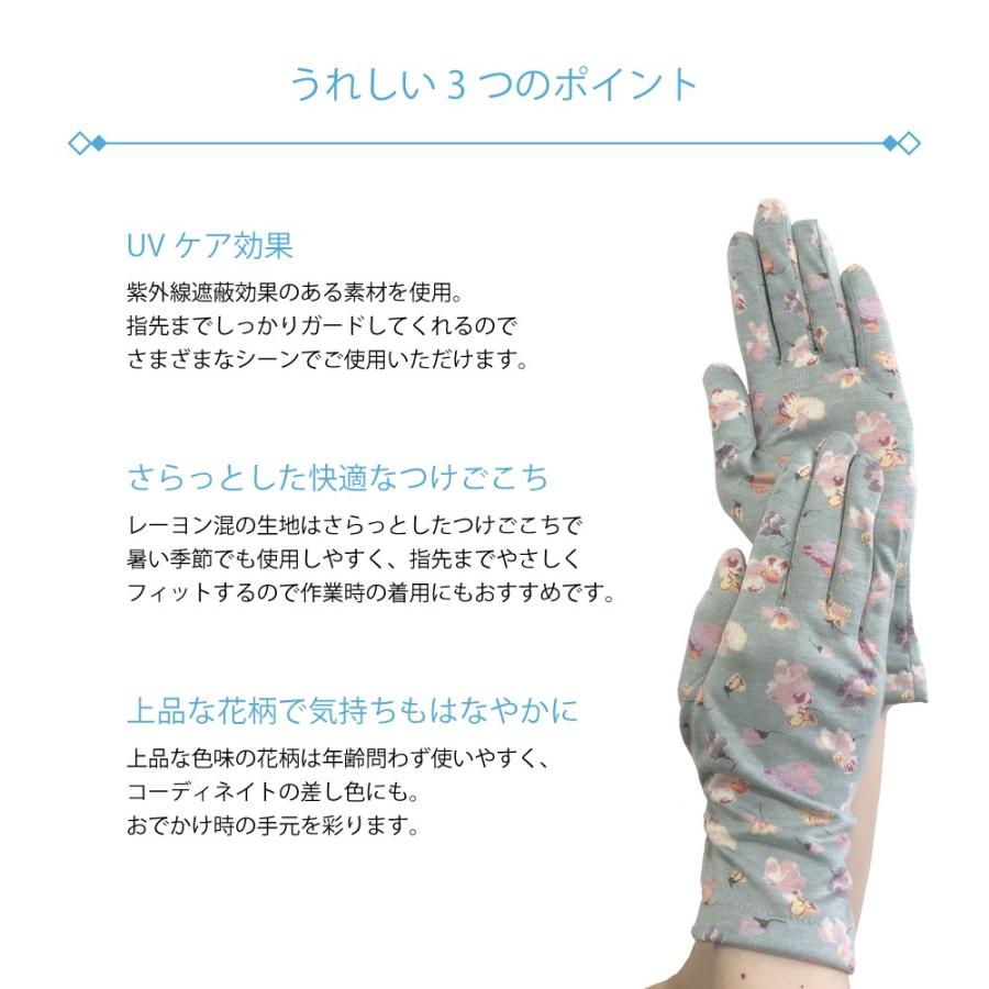 【OPEN期間特別価格！】UVケア　花柄手袋　日焼け対策に　指先までしっかりガード　送料無料 |  | 01